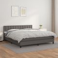 vidaXL Boxspring posteľ s matracom sivá 180x200 cm umelá koža