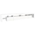 vidaXL TV skrinka s LED svetlami lesklá biela 260x36,5x40 cm