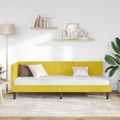 vidaXL Rohový rám postele s čelnou doskou Žltá 80 cm x 200 cm Zamat