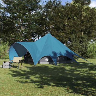 vidaXL Teepee stan pre 5 osôb Modrá a šedá 415 x 415 x 247 cm