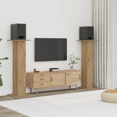 vidaXL Stojany na reproduktor 2ks dub artisan 30x30x95cm kompoz. drevo