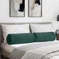 vidaXL Podložkové vankúše 2 pcs Tmavozelená Ø 25 x 70 cm