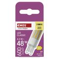 LED žiarovka Classic JC / G9 / 4,3 W (48 W) / 600 lm / Teplá biela