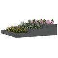 vidaXL Kvetináč sivý 107x107x27 cm borovicový masív