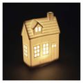 LED keramický domček, 18 cm, 1x CR2032, vnútorná, teplá biela, časovač