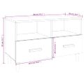 vidaXL TV skrinka dymový dub 80x36x50 cm spracované drevo