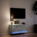 vidaXL TV nástenná skrinka s LED svetlami betónovo sivá 80x31x38 cm