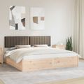 vidaXL Rám postele s čalúneným čelom Sivohnedá 200 x 200 cm