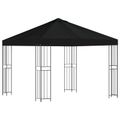 vidaXL Altánok 3 x 3 m Čierna Polyester a oceľ 190 gsm