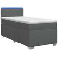 vidaXL Posteľ s boxspringom a matracom a LED Tmavosivá 100 x 200 cm