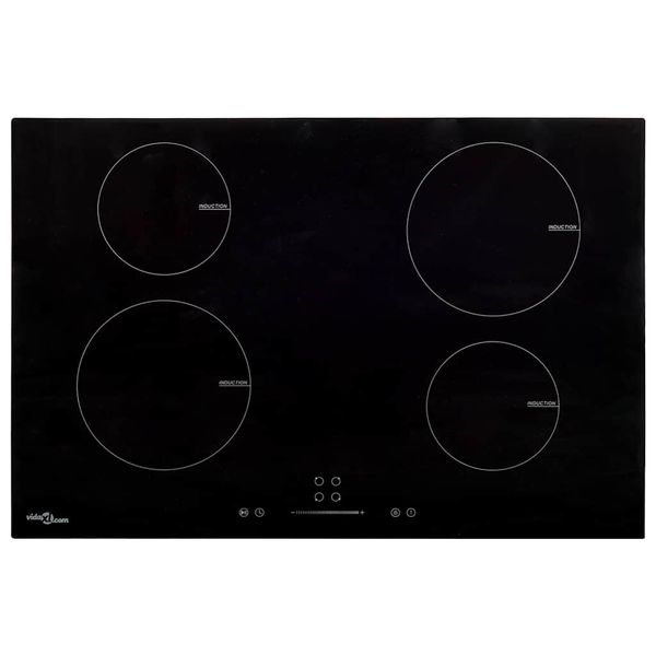 vidaXL Indukčná varná doska, 4 platničky, dotyková, sklo 77 cm 7000 W