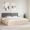 vidaXL Rám postele s čalúneným čelom Tmavo šedá 200 x 200 cm