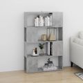 vidaXL Knižnica/deliaca stena betónovo sivá 80x24x124,5cm drevotrieska