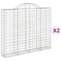 vidaXL Oblúkové gabiónové koše 2ks 200x30x160/180cm pozinkované železo
