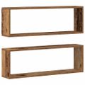 vidaXL Stenné police 2 ks Staré drevo 80 x 15 x 26 cm Kompozitné drevo