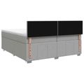 vidaXL LED boxspring posteľ s matracom Svetlosivá 200 x 200 cm Látka