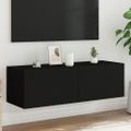 vidaXL TV nástenná skrinka s LED svetlami čierna 100x35x31 cm