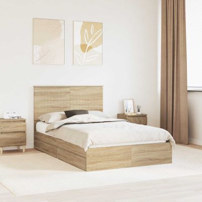 vidaXL Úložná posteľ Sonoma dub 120 x 190 cm Kompozitné drevo