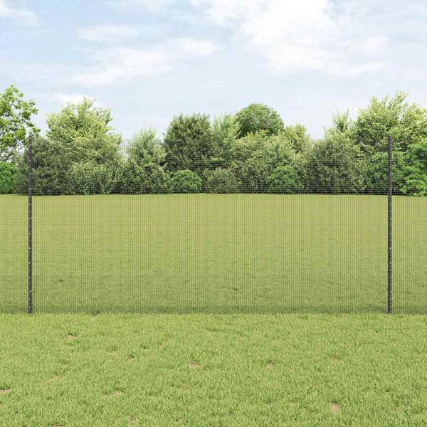 vidaXL Zvarené pletivo s podperami 10 x 1,2 m PVC potiahnutá oceľ Sivá