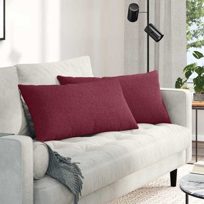 vidaXL Vankúše na pohovku 2 pcs Víno červené 80 x 40 cm látka