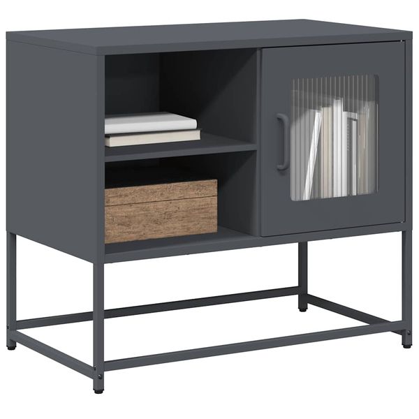 vidaXL TV skrinka antracitová 68x39x60,5 cm oceľ