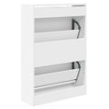 vidaXL Botník biely 60x21x87,5 cm kompozitné drevo
