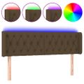 vidaXL Čelo postele s LED tmavohendé 163x16x78/88 cm látka