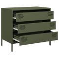 vidaXL Komoda olivovozelená 68x39x58,5 cm oceľ valcovaná za studena