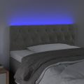 vidaXL Čelo postele s LED bledosivé 100x7x78/88 cm zamat