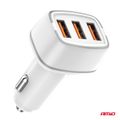 Nabíjačka do auta 2x USB-A + USB-C 32W 12/24V AMiO-03890