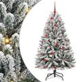 vidaXL Umelý Sklápací Vianočný Stromček 150 LED Zelená a biela 150 cm