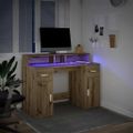 vidaXL Stôl s LED svetlami dub artisan 120x55x91 cm kompozitné drevo