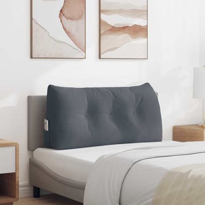 vidaXL Poduška na chrbát Tmavo šedá 100 x 24 x 50 cm Zamat