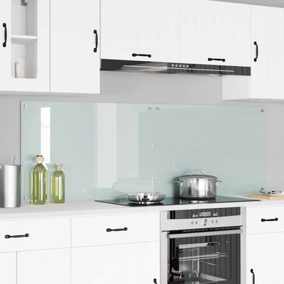 vidaXL Kuchynský obklad 2 pcs Biela 90 x 60 cm tvrdené sklo