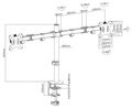Neomounts FPMA-D550DBLACK/Držák displeje/na stůl/10-32"/svorka/VESA 100X100/nosn. 2x 8kg/2 displeje/černý Držák, VESA, stolní, pro 2 ploché monitory, úhloprícka 10"-32", náklon, otácení, rotace, nosnost 16kg, cerný