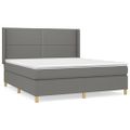vidaXL Boxspring posteľ s matracom tmavosivá 160x200 cm látka