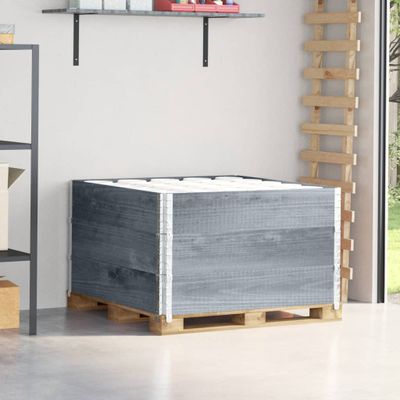 vidaXL Paletové ohrádky 3 ks sivé 100x100 cm borovicový masív