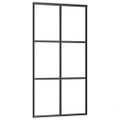 vidaXL Posuvné dvere s kovaním ESG sklo a hliník 102x205 cm