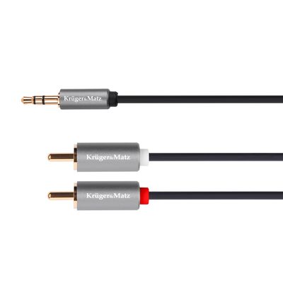 Kábel Jack 3.5mm stereo/2x Cinch 5m KRUGER & MATZ KM1217 Basic
