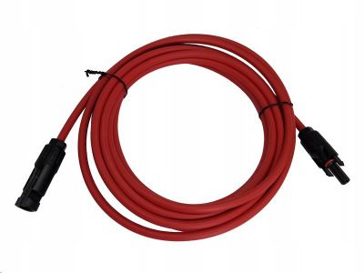 Solárny kábel 5m predlžovací H1Z2Z2-K, 6mm2, červený s konektormi MC4