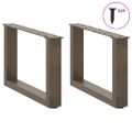 vidaXL Nohy konferenčného stolíka v tvare U, 2 ks, prírodná oceľ, 50 x (30-31) cm, oceľ