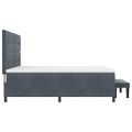 vidaXL Posteľ s pružinovým rámom Tmavo šedá 200 x 200 cm Zamat