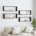 vidaXL Nástenné police 4 ks, sivé 80x15x26,5 cm, kompozitné drevo