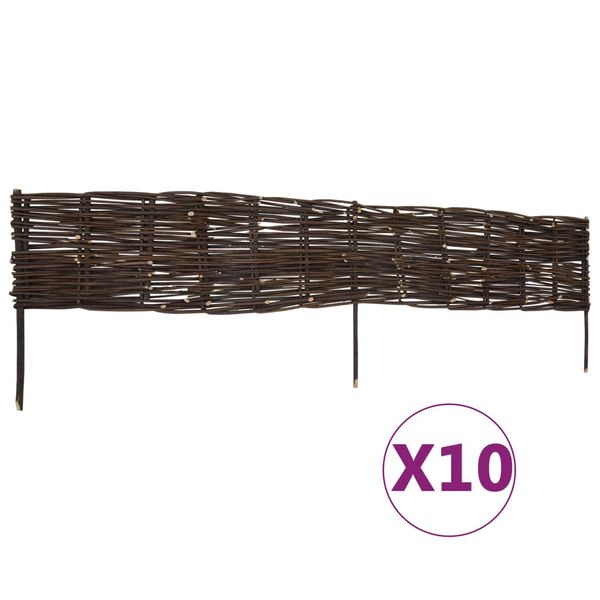 vidaXL Záhradné ploty z vŕbového prútia 10 ks, 120x35 cm