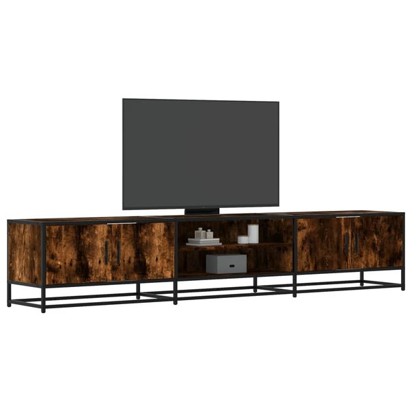 vidaXL TV skrinka dymový dub 210x35x41 cm kompozitné drevo