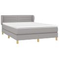 vidaXL Boxspring posteľ s matracom bledosivá 140x200 cm látka