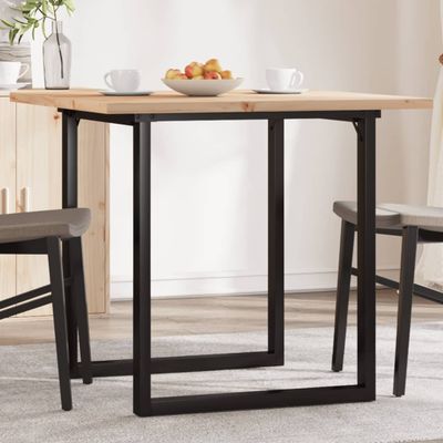 vidaXL Jedálenský stolík v tvare O 80x80x75,5 cm borovica a oceľ