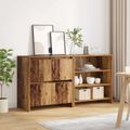 vidaXL Servírovacia skriňa 2 ks Staré drevo 70 x 41 x 75 cm