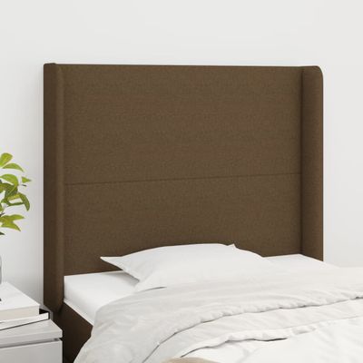 vidaXL Čelo postele so záhybmi tmavohnedé 103 x 16 x 118/128 cm látka