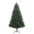 vidaXL Umelý výklopný vianočný stromček s červenými plodmi 240 cm